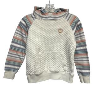 Hooey Hoodie Sweatshirt Quilted Gray Serape Youth Large